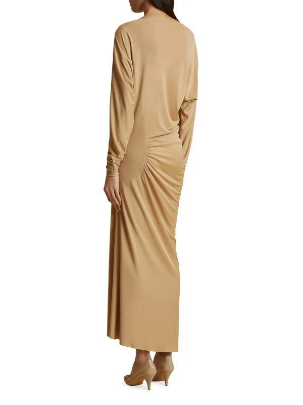 Khaite Oron Gathered Long-Sleeve Dress 2