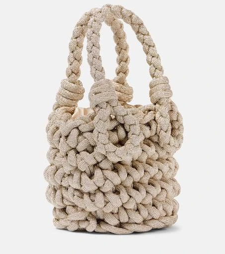 JOHANNA ORTIZ Mini lamé woven bucket bag 4