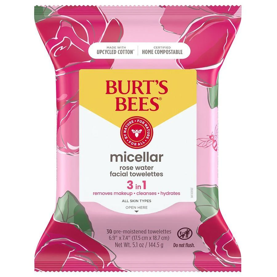 Burt's Bees Micellar Facial Towelettes Rose Water 1