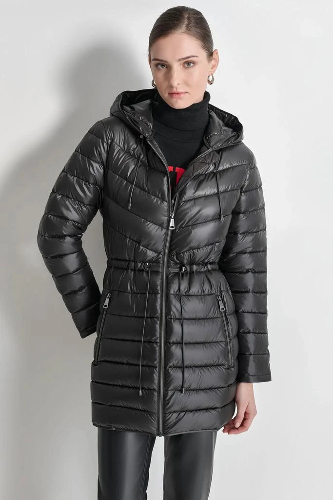 DKNY PUFFER JACKET WITH CINCHED WAIST 1