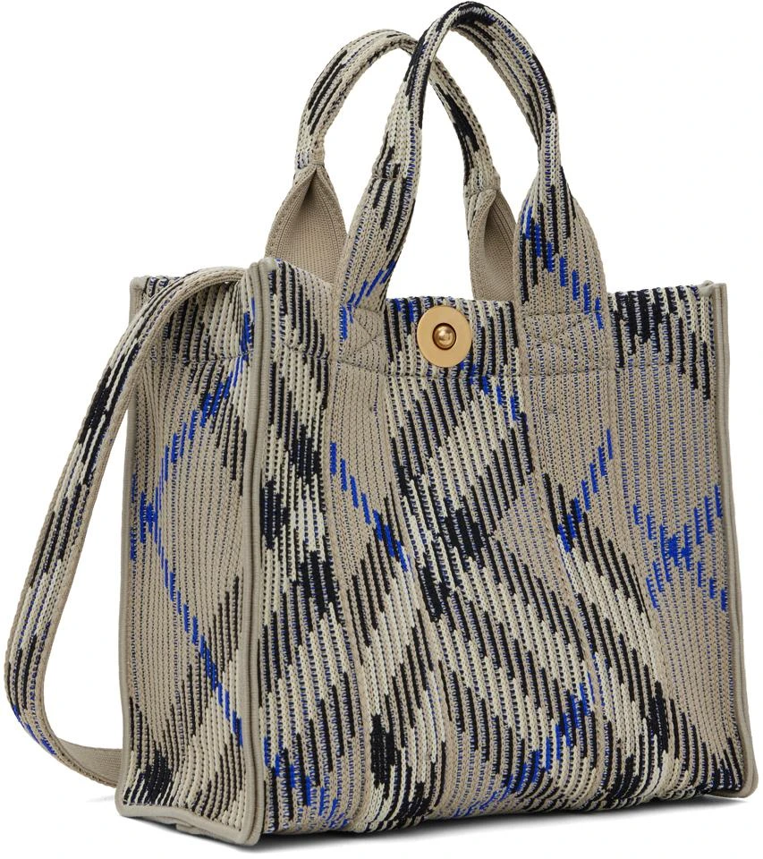 Burberry Gray Mini Check Knitted Tote 2