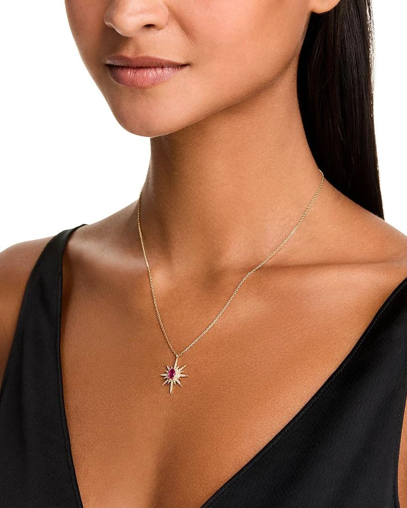 Bloomingdale
s Fine Collection Ruby 
Diamond Starburst Pendant Necklace in 14K Yellow Gold, 18" 2