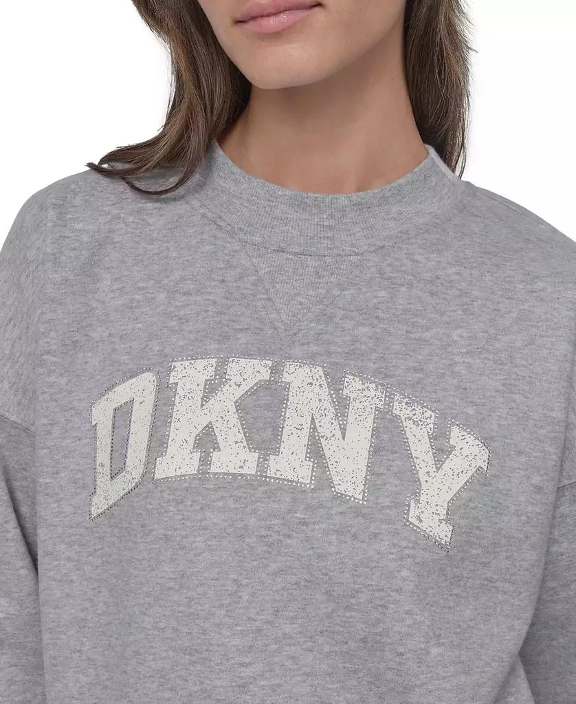 DKNY Women's Rhinestone Logo Crewneck Top 4