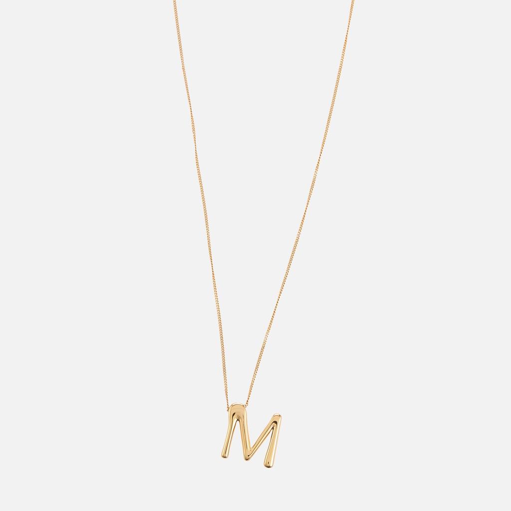 ASTRID & MIYU Astrid & Miyu Initial Pavé 18K Gold-Plated Necklace