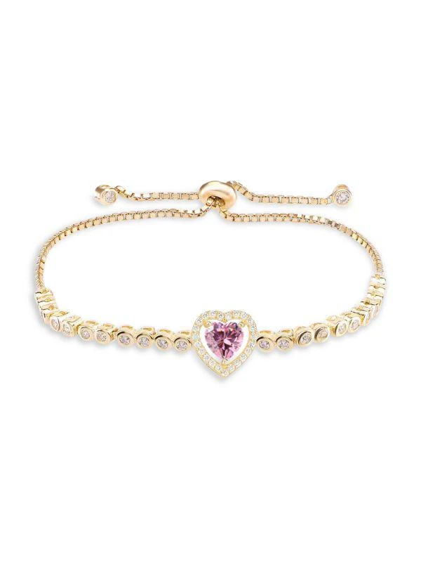 Gabi Rielle Color Forward Heart Amethyst Crystal Halo Bolo Bracelet 1