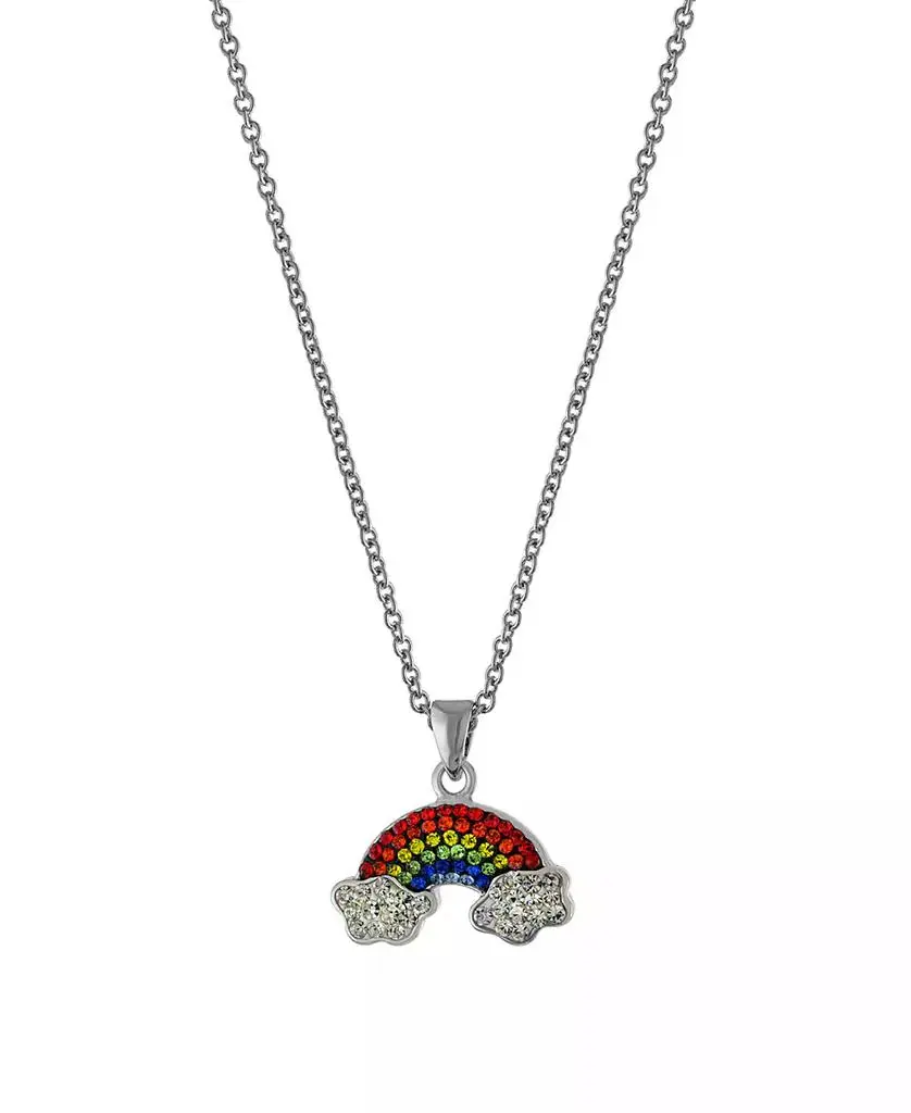 Macy's Women's Crystal Rainbow and Cloud Pendant Necklace