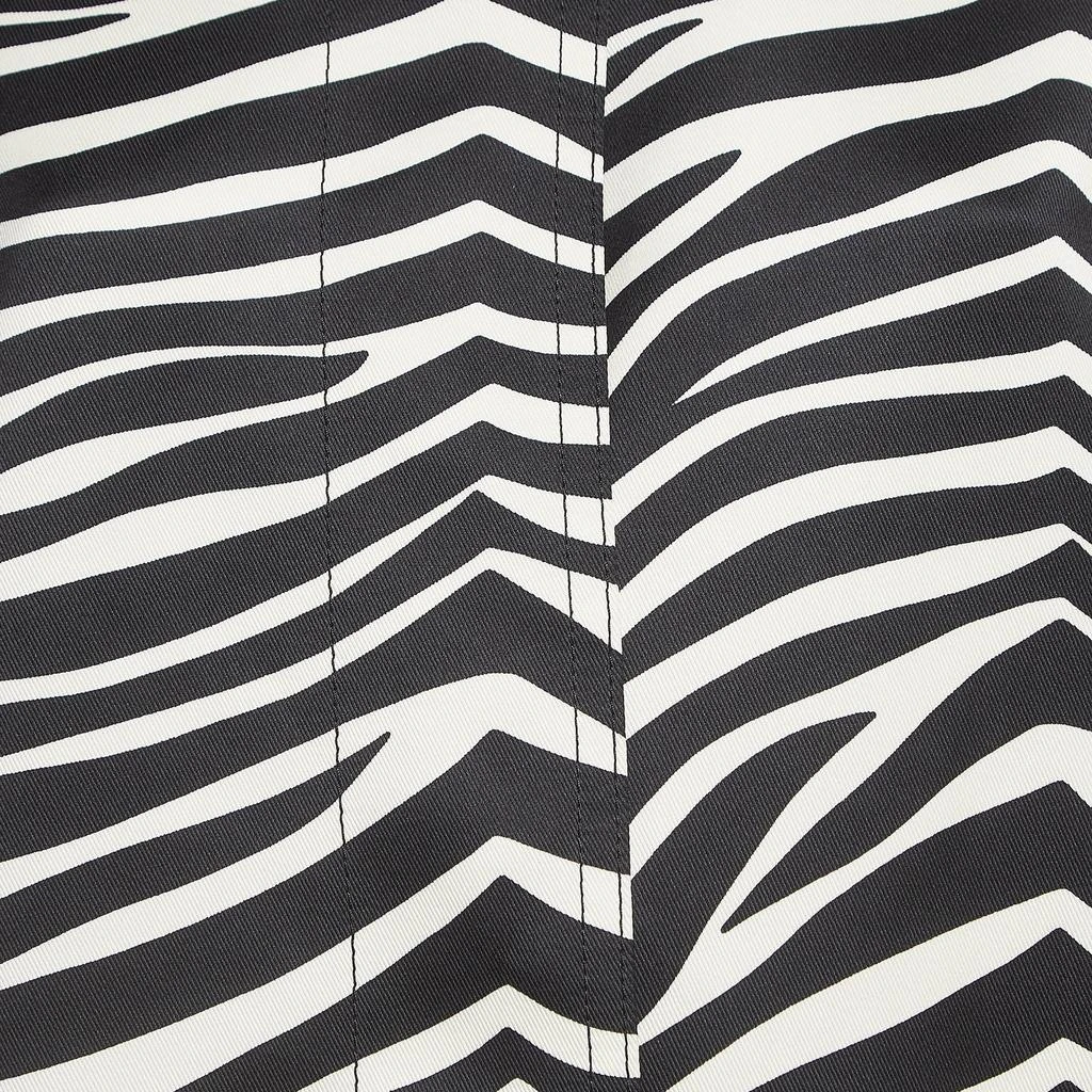 Celine Celine White & Black Zebra Print Twill Collar Detailed Coat M 3