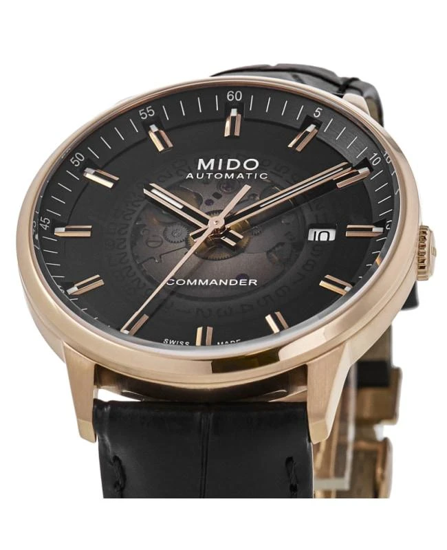 MIDO Mido Commander Gradient Black Dial Leather Strap Men
s Watch M021.407.36.411.00 2