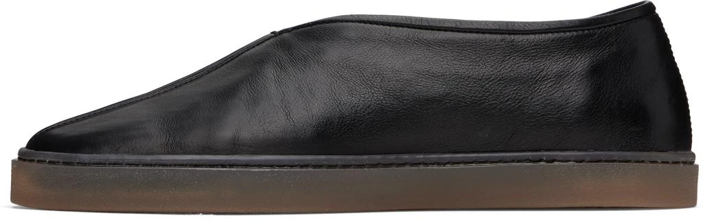 Lemaire Black Linoleum Piped Loafers 3