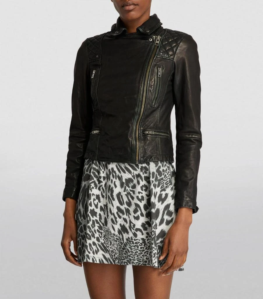 ALL SAINTS Leather Cargo Biker Jacket 3