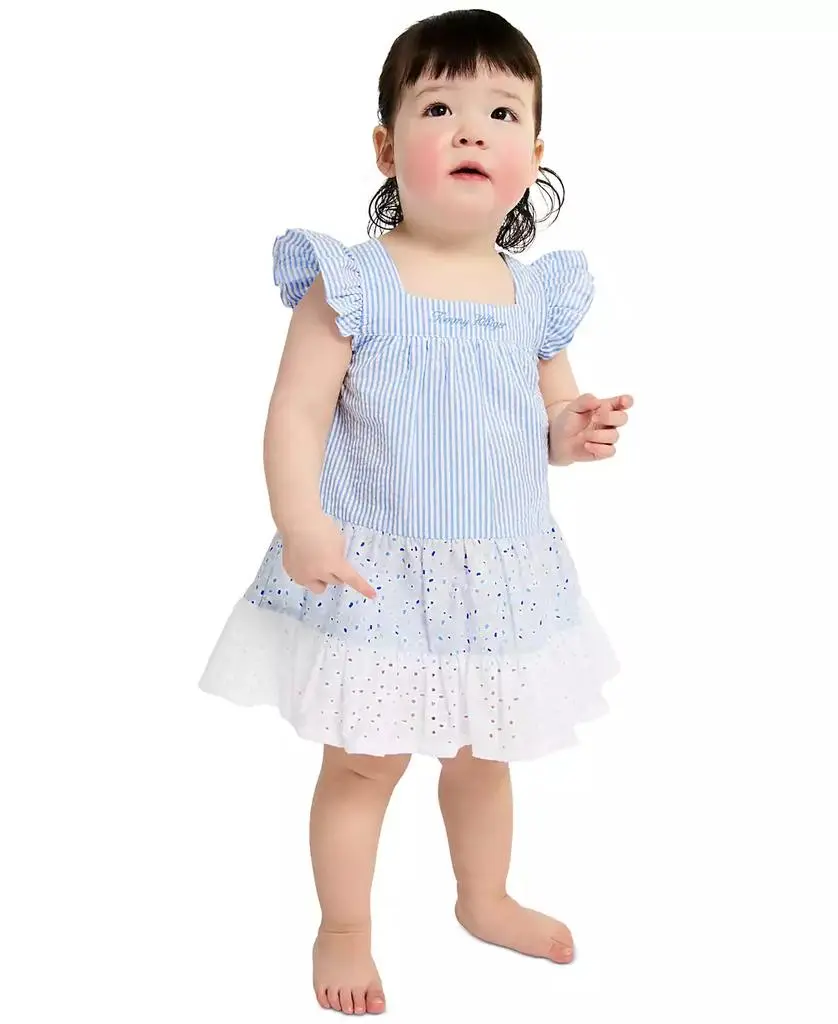Tommy Hilfiger Baby Girls' Eyelet Dress & Bloomers, 2-Piece Set