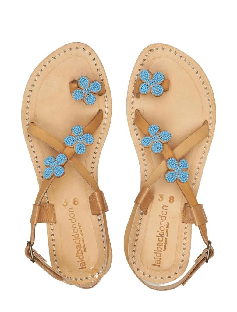 Laidback London Blyth Flat Sandal In Turquoise 1