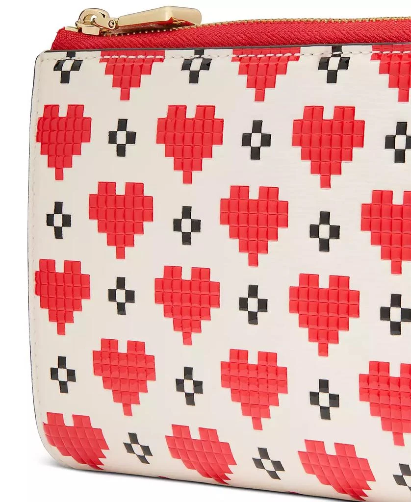 kate spade new york Devin Pixel Hearts Embossed Saffiano Leather Zip-Around Continental Wallet 4