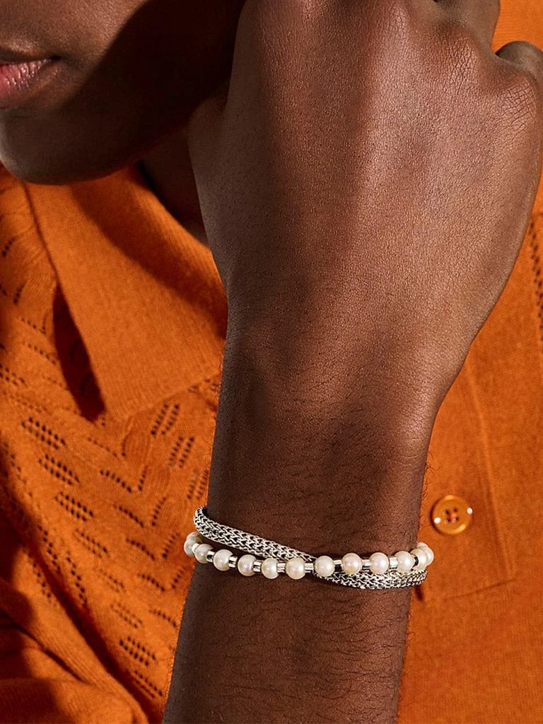 John Hardy JH Essentials Sterling Silver 
Cultured Freshwater Pearl Wrap Bracelet 2