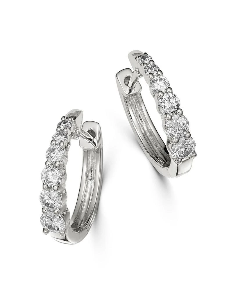 Bloomingdale's Diamond Graduated Hoop Earrings in 14K White Gold, 0.50 tcw 1