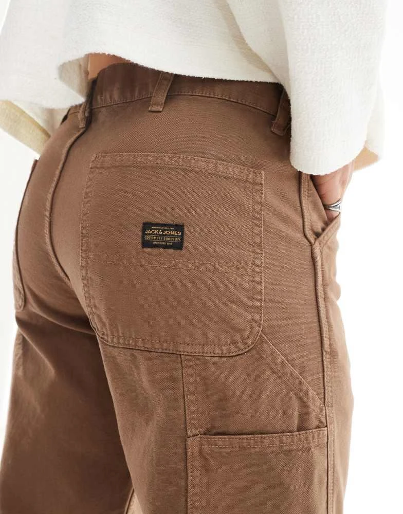 Jack & Jones Jack & Jones Eddie loose carpenter trouser in washed brown 2