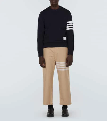 Thom Browne 4-Bar cropped cotton straight pants 2