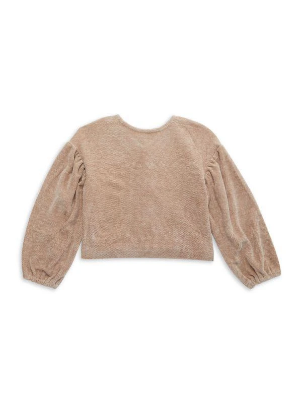 Mabel + Honey Little Girl's Roxanne Textured Cardigan 2