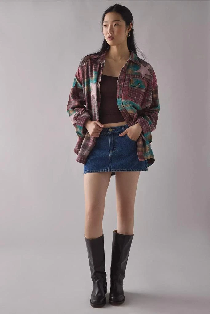 BDG BDG Dani Cowboy Patchwork Oversized Flannel Shirt 3