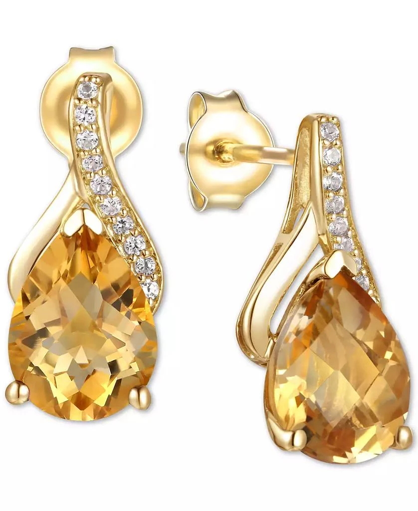 Macy's Amethyst (2-1/10 ct. t.w.) & Diamond Accent Drop Earrings in 14k Gold (Also Available in Citrine, Mystic Topaz, Blue Topaz, and Rhodolite Garnet) 1