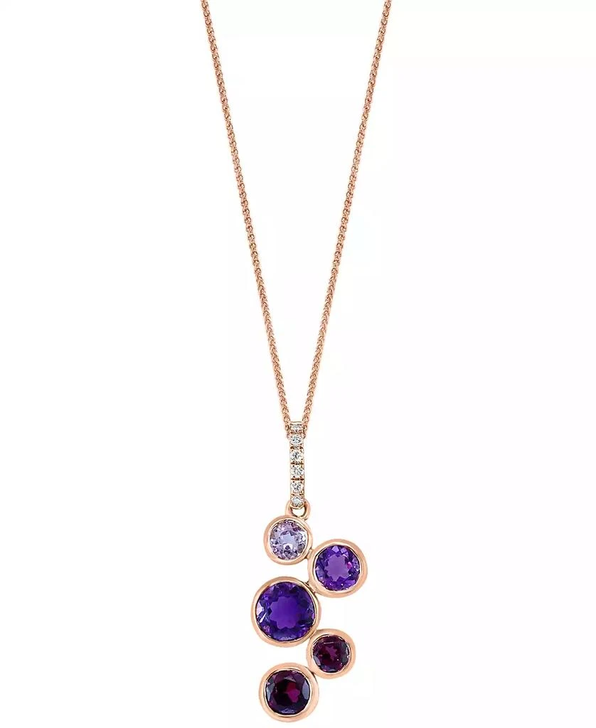 Macy
s Multi-Gemstone (2-1/8 ct. t.w.)
Diamond (1/20 ct. t.w.) Bezel 18" Pendant Necklace in 14k Rose Gold 1