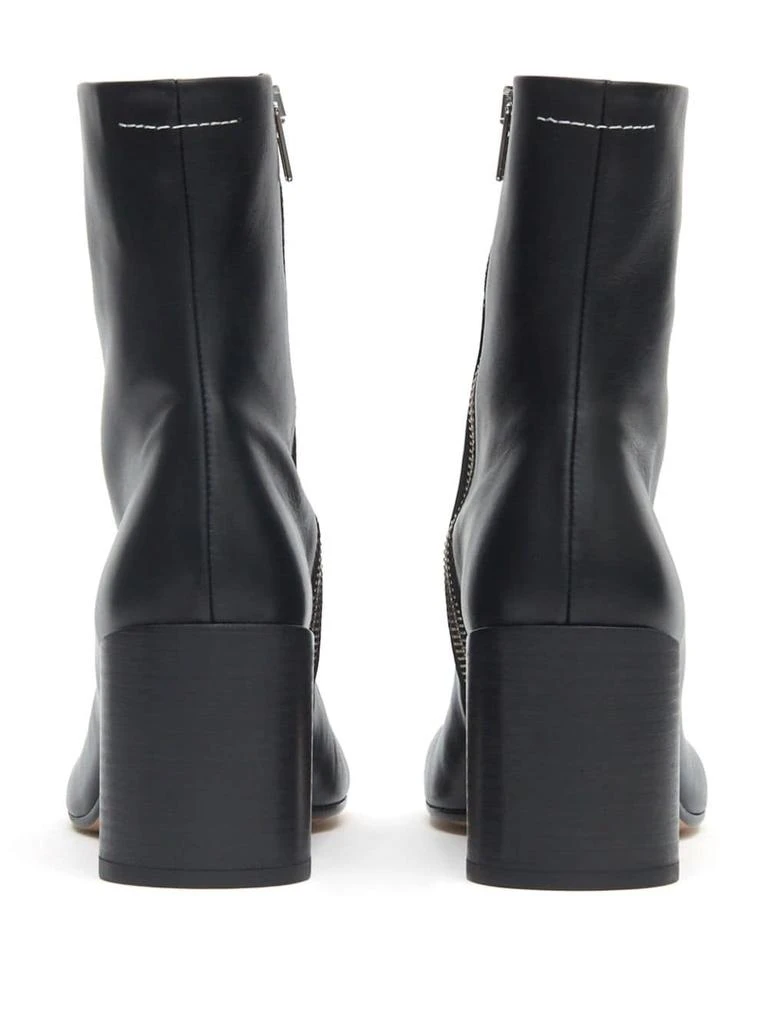 MM6 BLACK LEATHER TABI HIGH HEELS 4