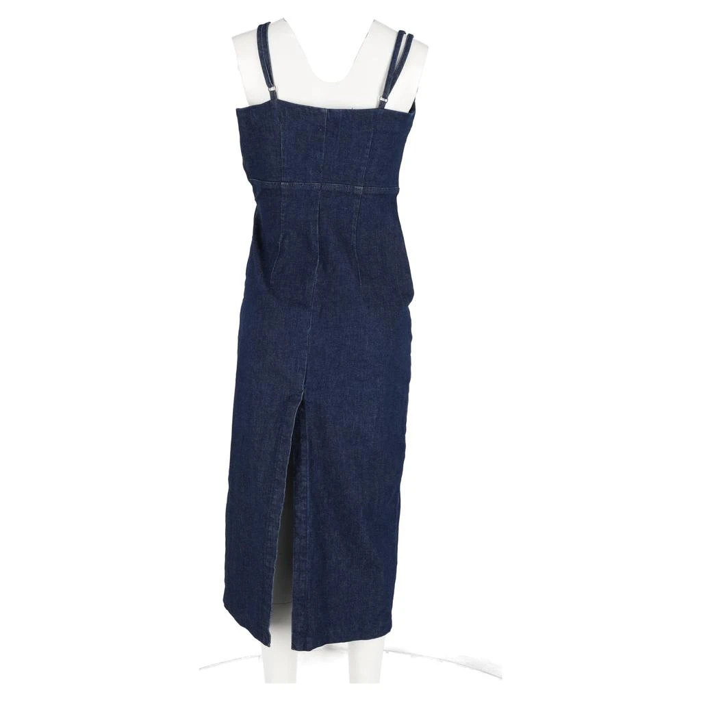 Reformation Delphinia Stretch-Denim Midi Dress In Navy Blue Cotton 5