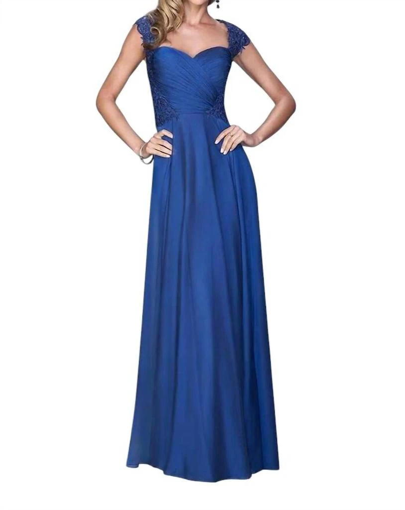 La Femme La Femme - Lace Ornate Ruched Gown 1