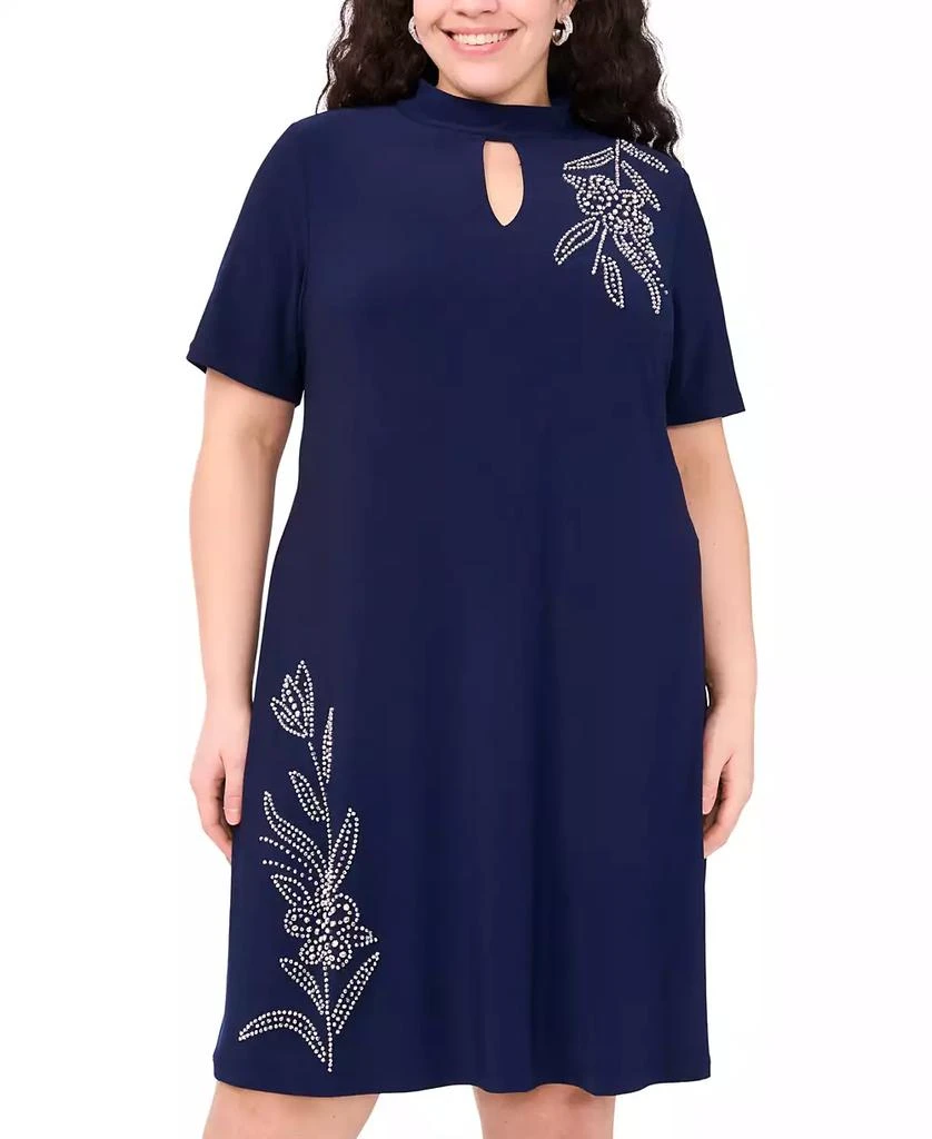MSK Plus Size Short-Sleeve Keyhole Sheath Dress 3