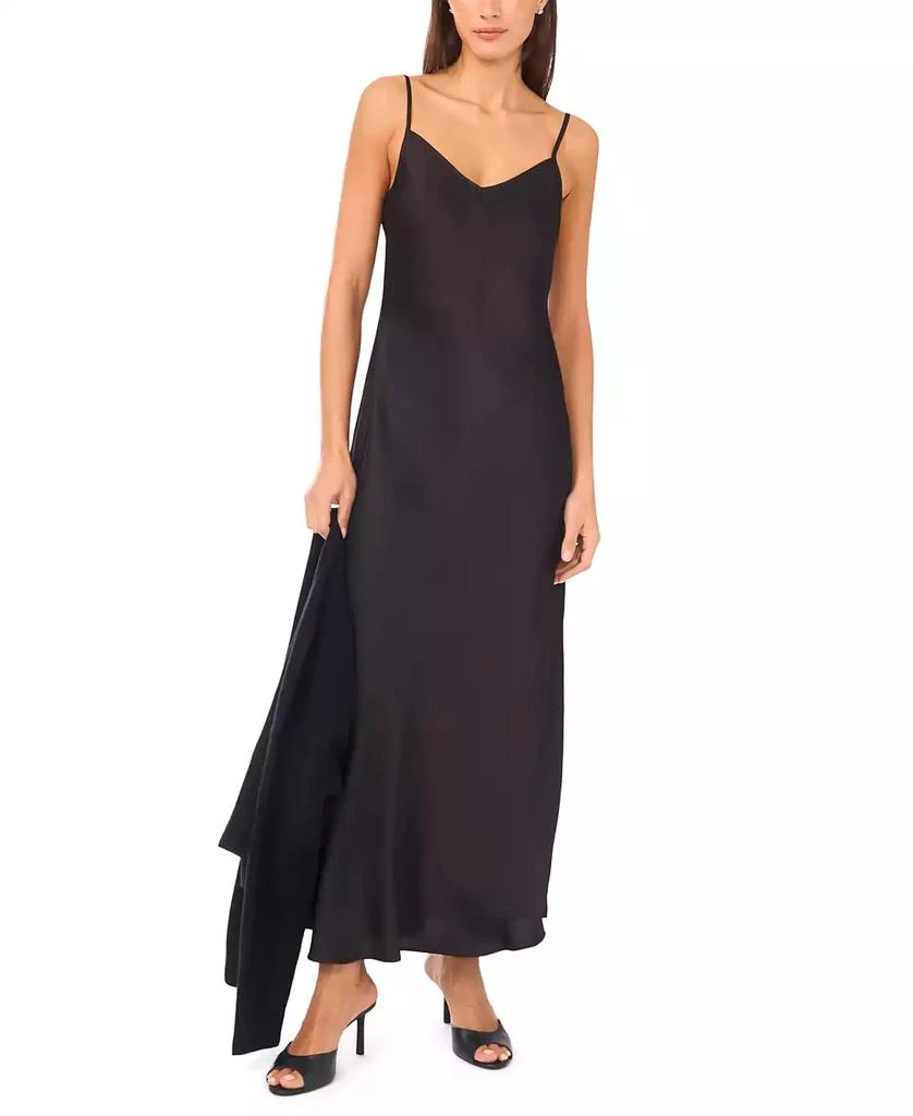chinese dress ladies Sleeveless Sweater Button Down Maxi Dress In Black