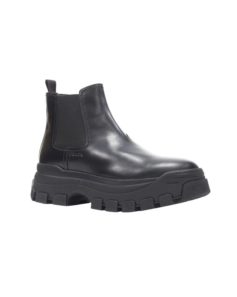 Prada new PRADA 2019 Pull Up black leather Monolith chunky lug sole boot 3