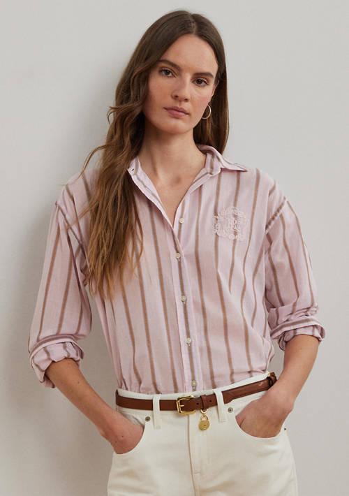 Ralph Lauren Oversize Striped Cotton Broadcloth Shirt