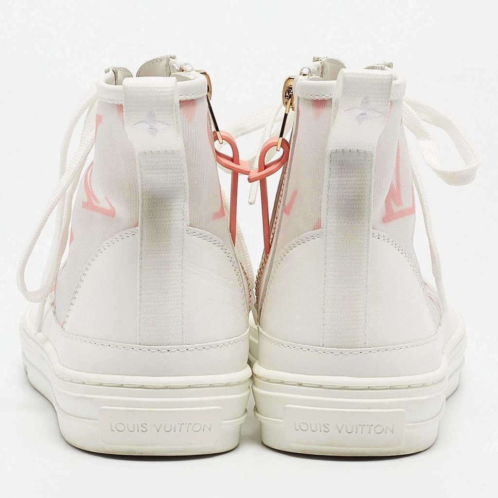 Louis Vuitton Louis Vuitton White Leather Mesh and Leather Stellar Sneakers Size 37.5 5