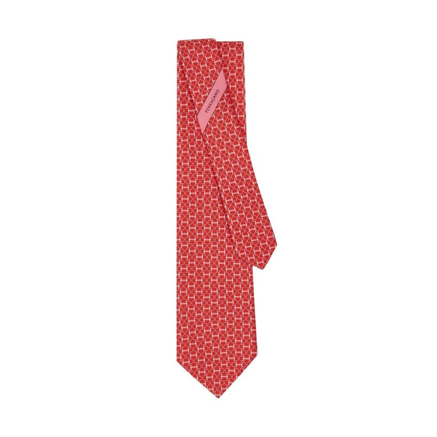 Salvatore Ferragamo Gancini Horsebit Print Silk Tie 2
