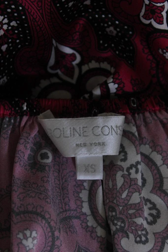 CAROLINE CONSTAS Womens Silk Paisley Print Dresses Pink Black 6