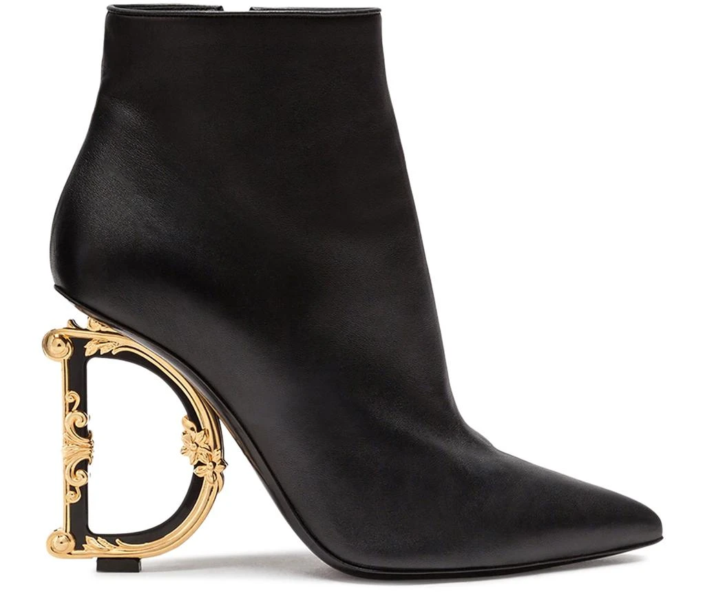 Dolce & Gabbana Nappa leather ankle boots with baroque DG detail 2