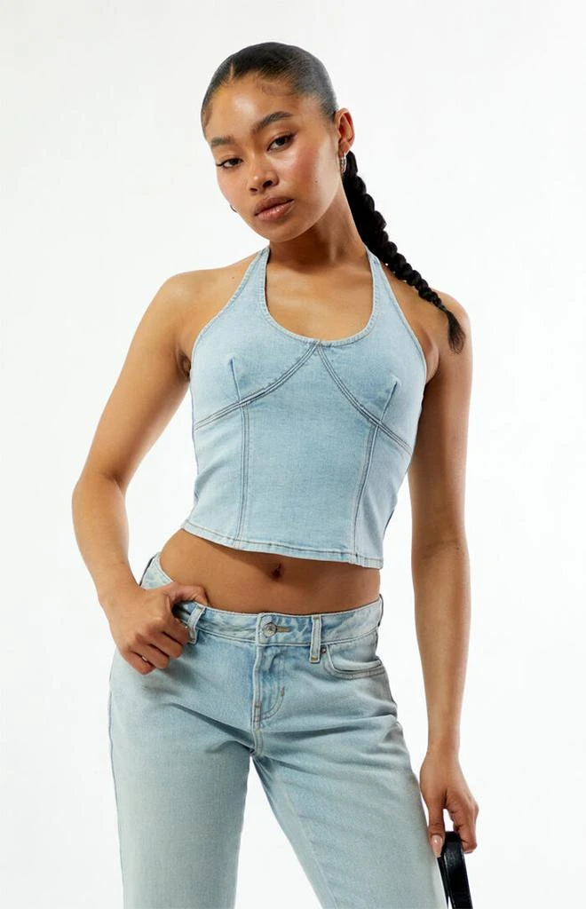 PacSun Ella Denim Halter Top 2