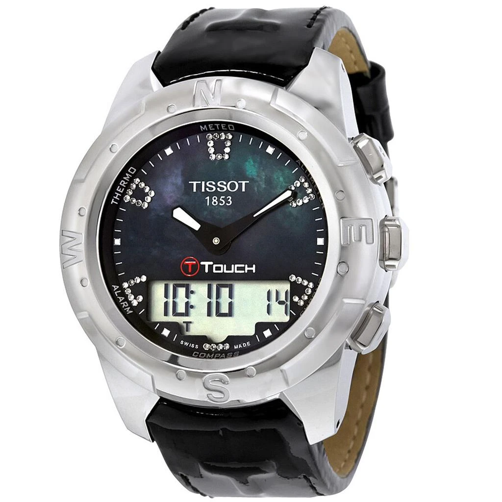 Tissot T-Touch II Diamond Titanium Leather Ladies Watch 1