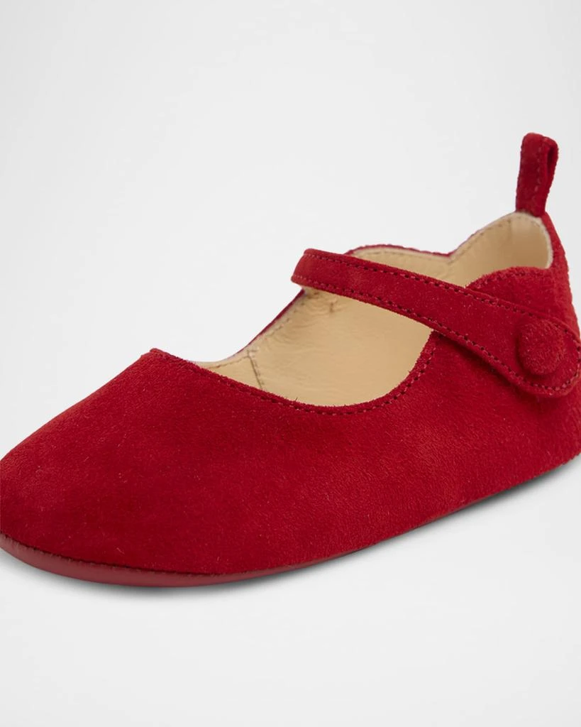 Christian Louboutin Girl
s Love Chick Suede Ballerina Flats, Baby 4