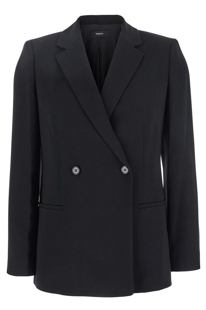 Shop Theory Admiral Crepe Relaxed Double-Breasted Blazer on Sale