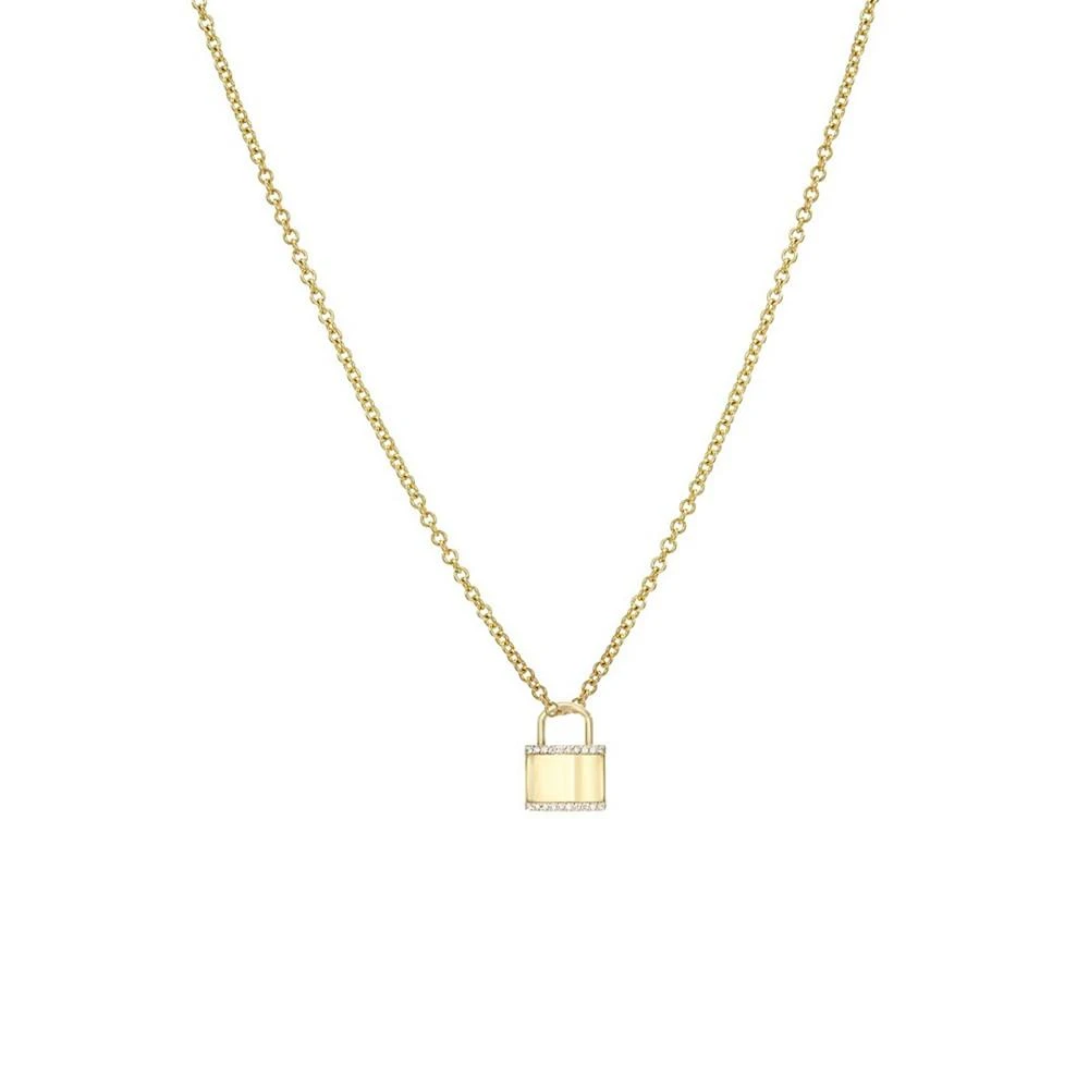 Zoe Lev Diamond Lock Pendant Necklace 1