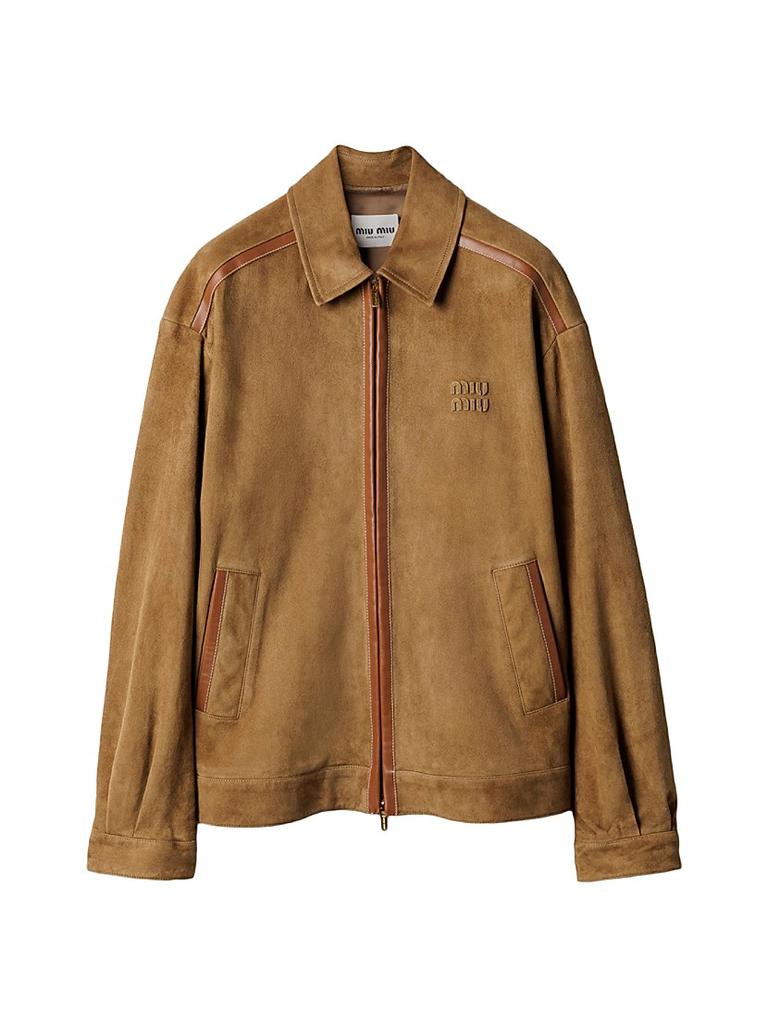 Miu Miu Logo-Patch Zipped Bomber Jacket – On Sale Now with