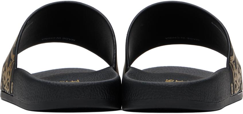 Versace Jeans Couture Black Watercolor Couture Slides