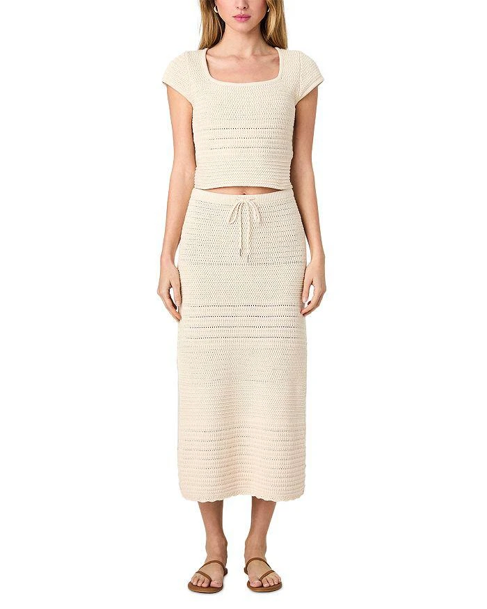 French Connection Nellis Side Slit Crocheted Skirt 10