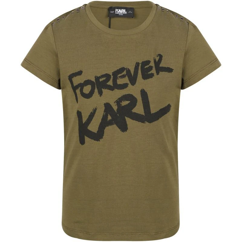 Karl Lagerfeld Paris Forever karl olive green t shirt 1