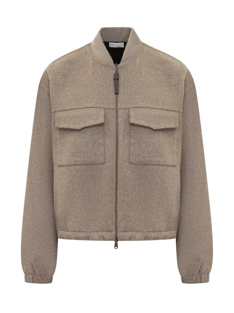 BRUNELLO CUCINELLI☆モニーレ ジャケット☆ レディース 向け ホワイト モニーレ付き ツイル フォーマル