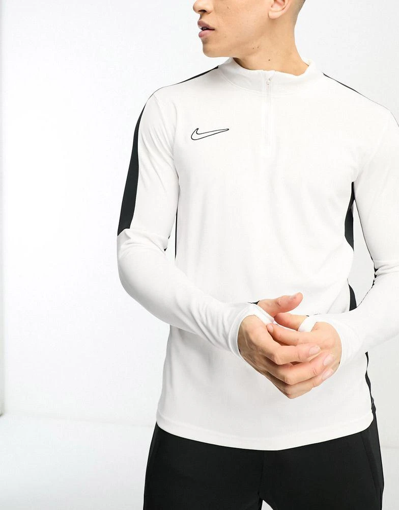 NIKE Nike Football Academy 23 1/4 zip sweatshirt in white 1