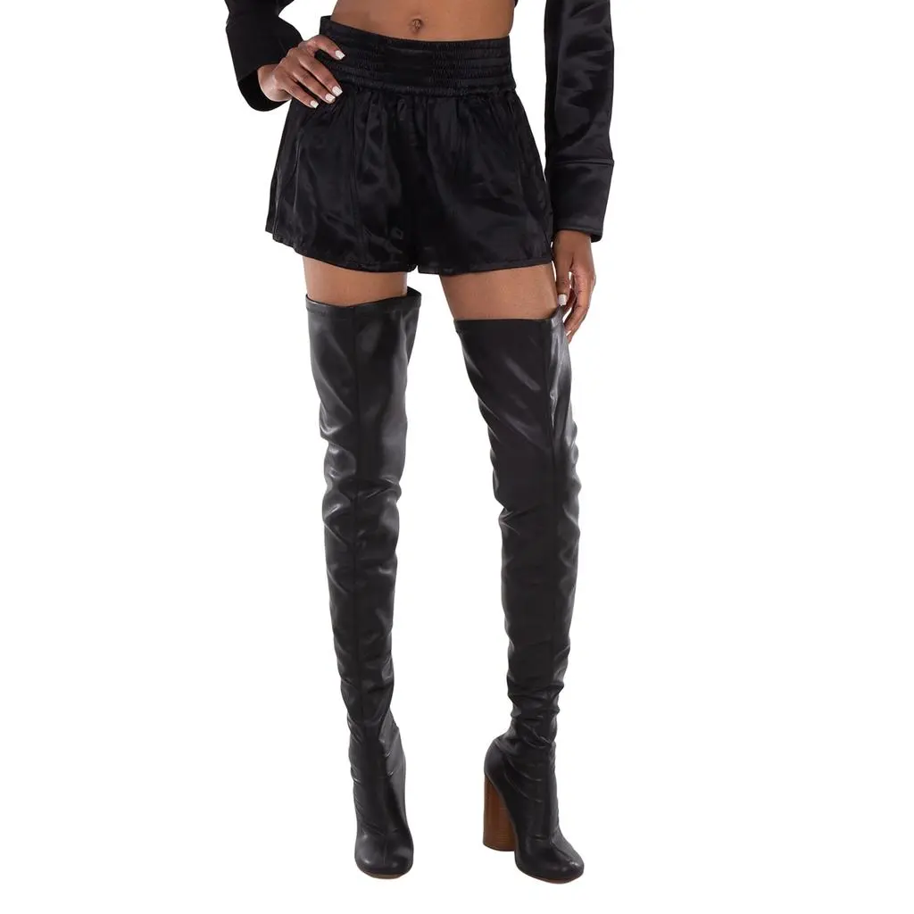 Alexander Wang T by Alexander Wang Wide-Waistband Mini Shorts, Size Small