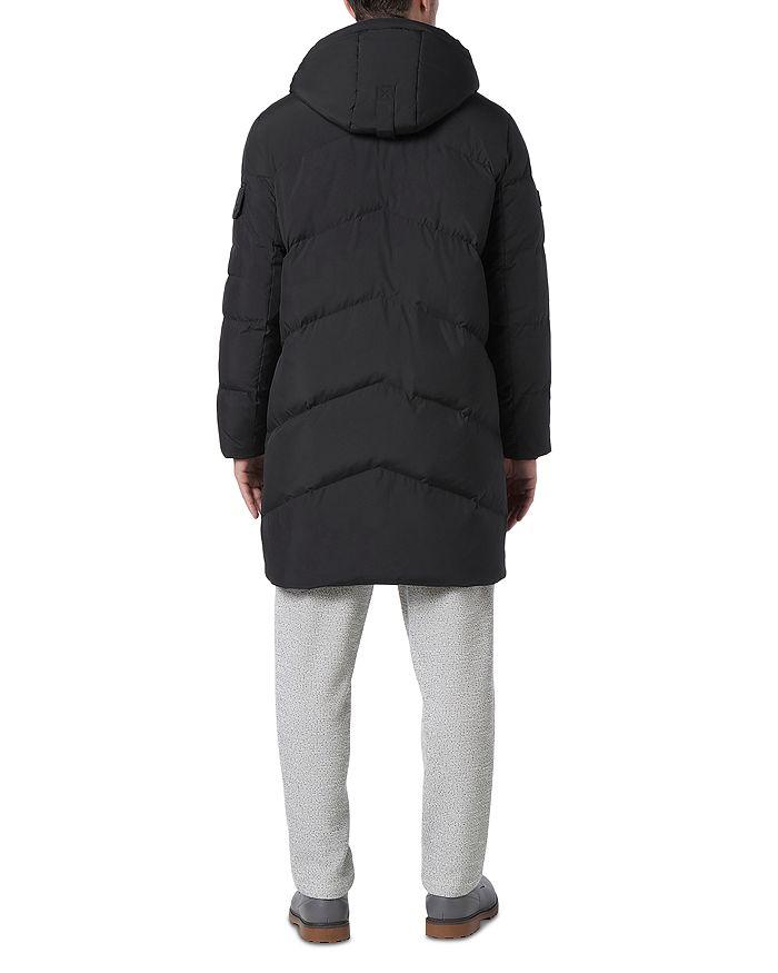Andrew Marc Sullivan Chevron Quilted Knee Length Parka with Hood