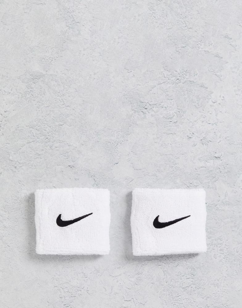 NIKE Nike swoosh wristbands 2 pk in white and black